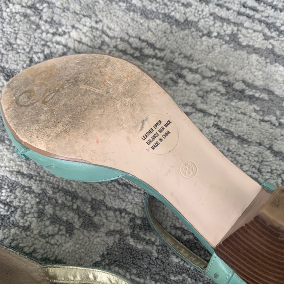 Seychelles Teal T Strap Leather Heels w Tassel 8.5 - Picture 3 of 5